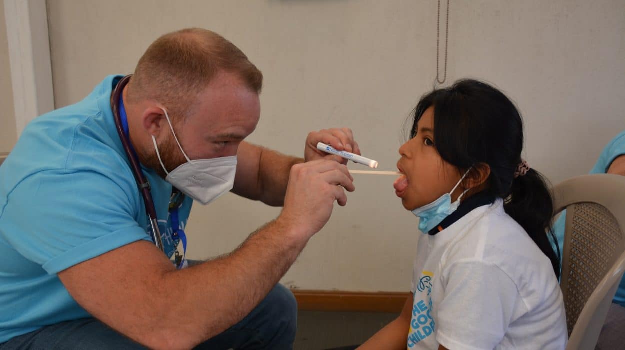 a doctor checking a patient's blood pressure